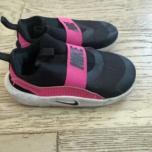 Nike Kids Black and Hot Pink Slip-On Sneakers